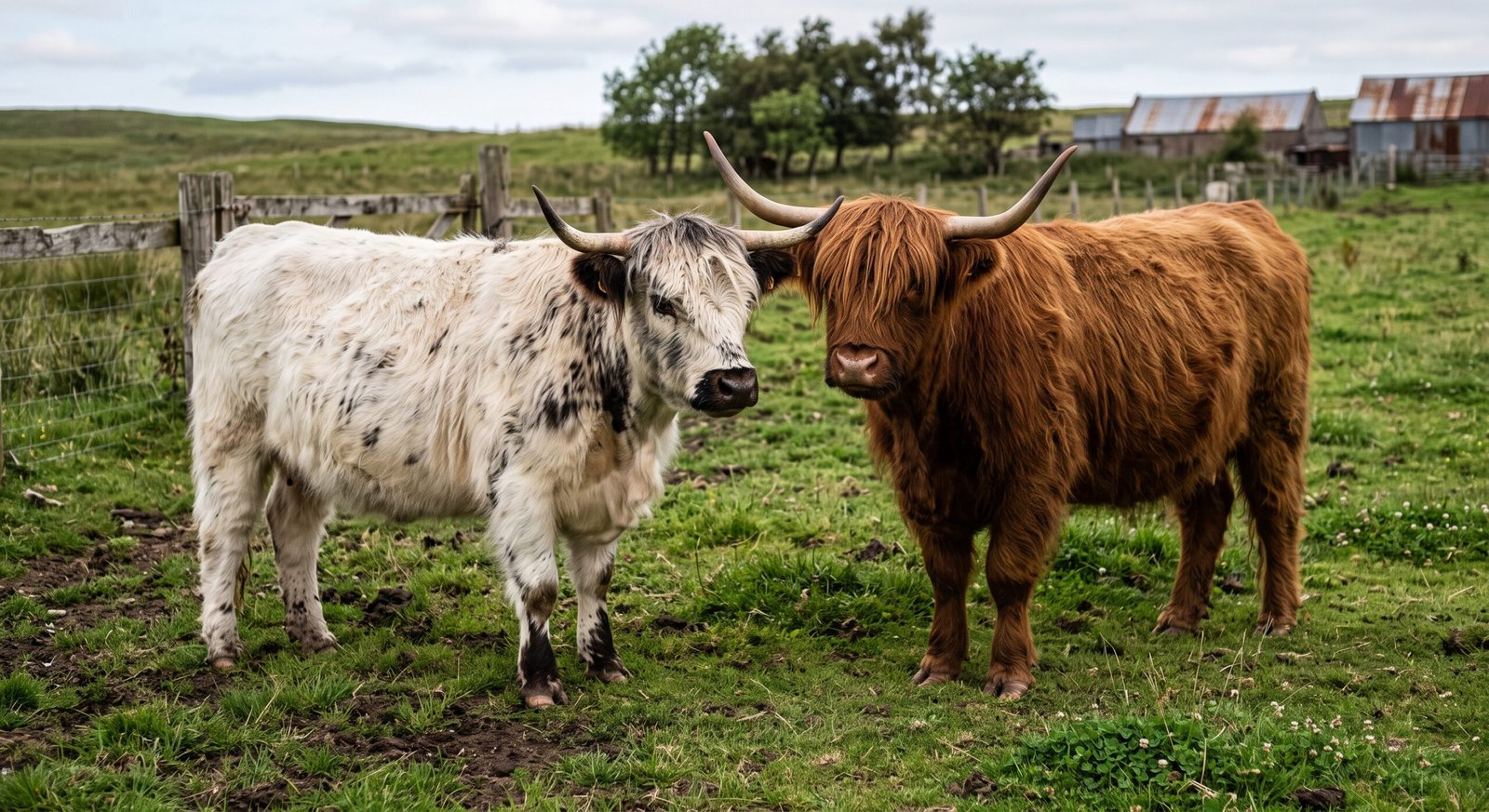 Highpark and Highland cows side by side